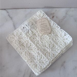 White Crochet Cocktail Napkins set of 6